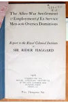 After the War Settlement and Employment of Ex-service Men