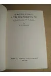 Knowledge and Experience in the Philosophy of F.H. Bradley